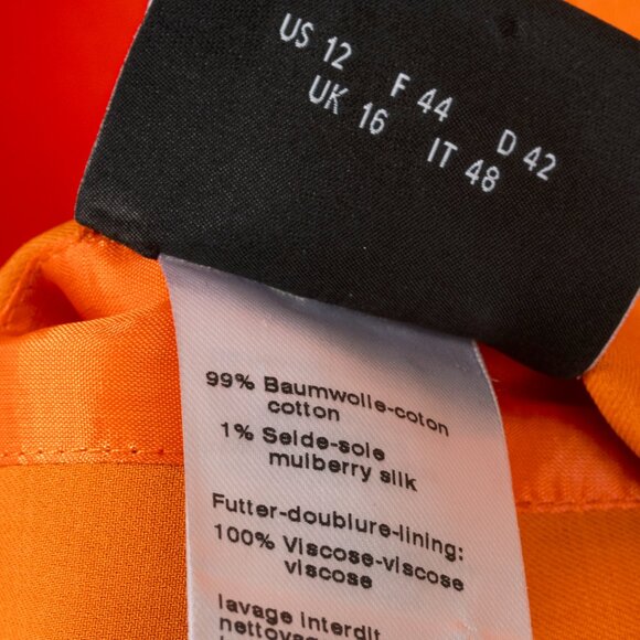 Akris Reversible Firecracker Orange Cotton Trapeze Jacket - Picture 16 of 16